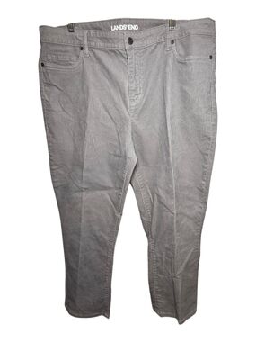 Lands' End Gray Corduroy 5-Pocket Straight Leg Pants Size 18